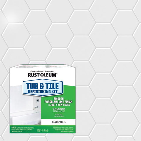 Kit de renovación para bañeras y azulejos interiores Rust-Oleum Specialty Blanco Brillante, 1 pinta (paquete de 4)