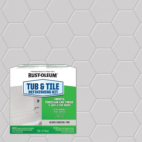 Rust-Oleum Specialty Gloss Coastal Fog Tub and Tile Refinishing Kit Interior 1 qt (Pack of 4)