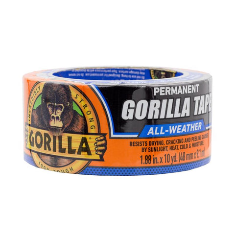 Gorilla All Weather 1.88 in. W X 10 yd L Black Repair Tape (Pack of 6)