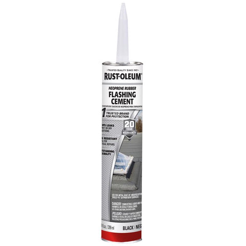 Rust-Oleum Black Neoprene Rubber Flashing Cement 10.1 oz (Pack of 12)