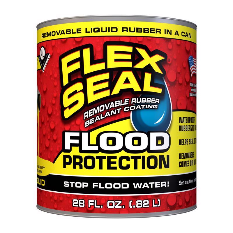 Flex Seal Family of Products Flood Protection Yellow Liquid Rubber Sealant Coating 28 oz (Pack of 4)