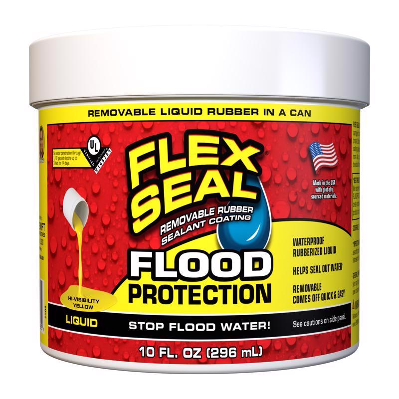 Flex Seal Family of Products Flood Protection Yellow Liquid Rubber Sealant Coating 10 oz (Pack of 4)