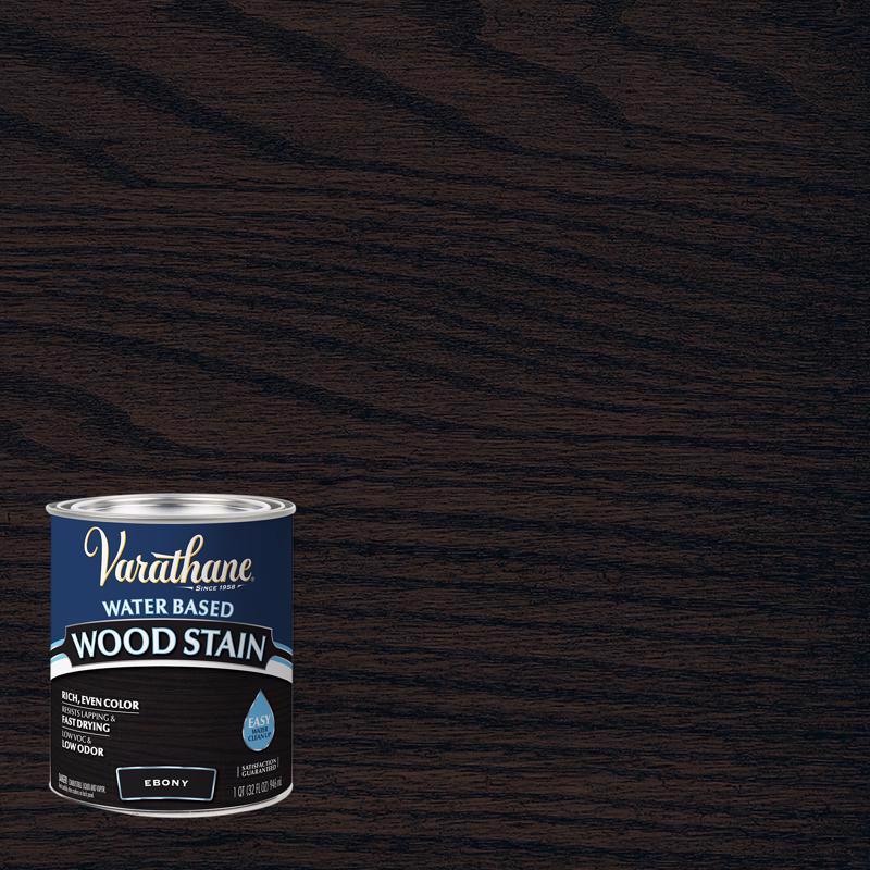 Varathane Semi-Transparent Ebony Water-Based Wood Stain 1 qt (Pack of 2)