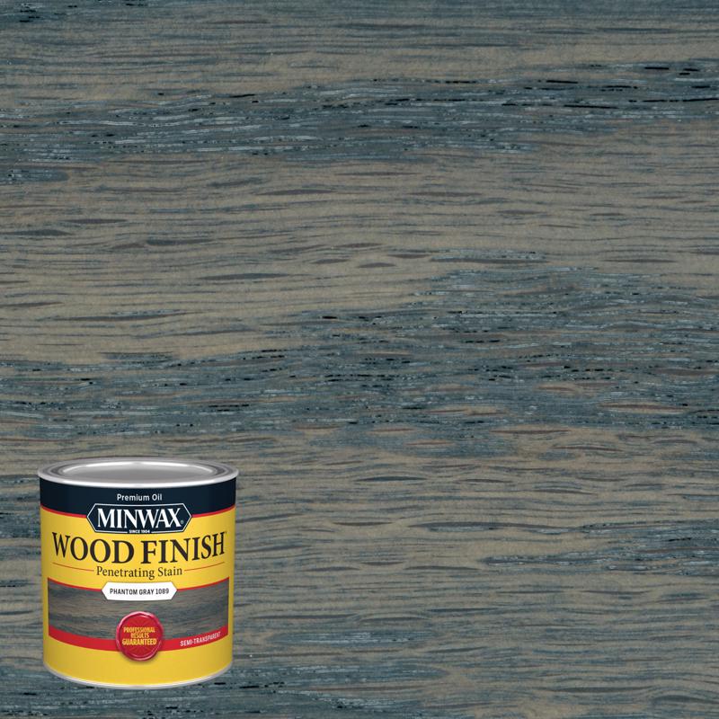 Minwax Wood Finish Semi-Transparent Phantom Gray Oil-Based Penetrating Wood Stain 1/2 pt (Pack of 4)