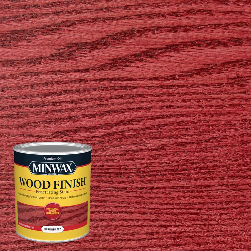 Minwax Wood Finish Semi-Transparent Barn Red Oil-Based Penetrating Wood Stain 1 qt (Pack of 4)