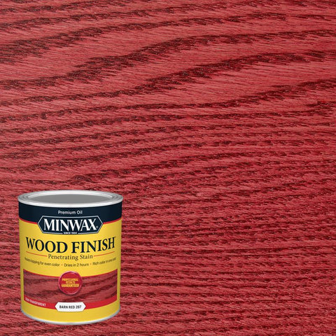 Minwax Wood Finish Semi-Transparent Barn Red Oil-Based Penetrating Wood Stain 1 qt (Pack of 4)