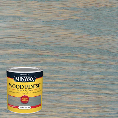 Minwax Wood Finish Semi-Transparent Vintage Blue Oil-Based Penetrating Wood Stain 1 qt (Pack of 4)