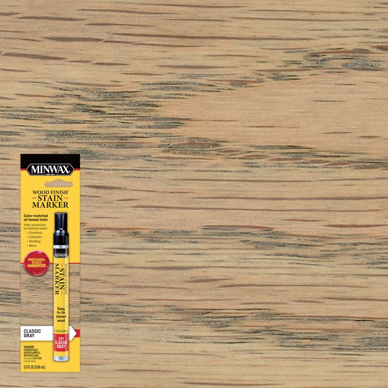 Minwax Wood Finish Stain Marker Semi-Transparent Classic Gray Stain Marker 1/3 oz (Pack of 6)