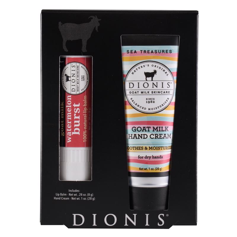 Dionis Goat Milk Skincare Sea Treasures And Watermelon Scent Hand Cream and Lip Balm 1.28 oz 1 pk (Pack of 12)