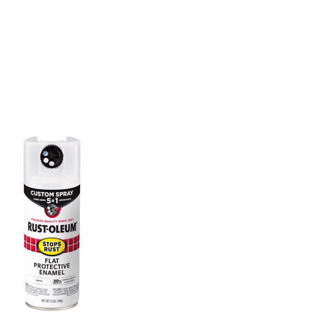 Rust-Oleum Stops Rust Custom Spray 5-in-1 Flat White Spray Paint 12 oz (Pack of 6)