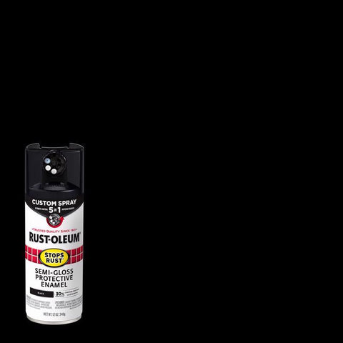 Rust-Oleum Stops Rust Custom Spray 5-in-1 Semi-Gloss Black Spray Paint 12 oz (Pack of 6)