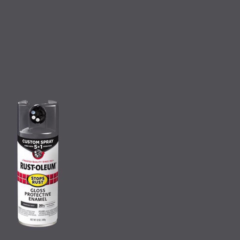Rust-Oleum Stops Rust Custom Spray 5-in-1 Gloss Charcoal Gray Spray Paint 12 oz (Pack of 6)