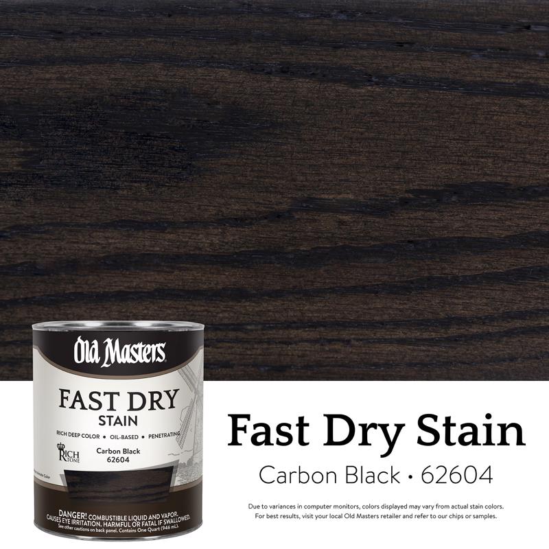 Old Masters Semi-Transparent Flat Carbon Black Oil-Based Alkyd Fast Dry Wood Stain 1 qt (Pack of 4)