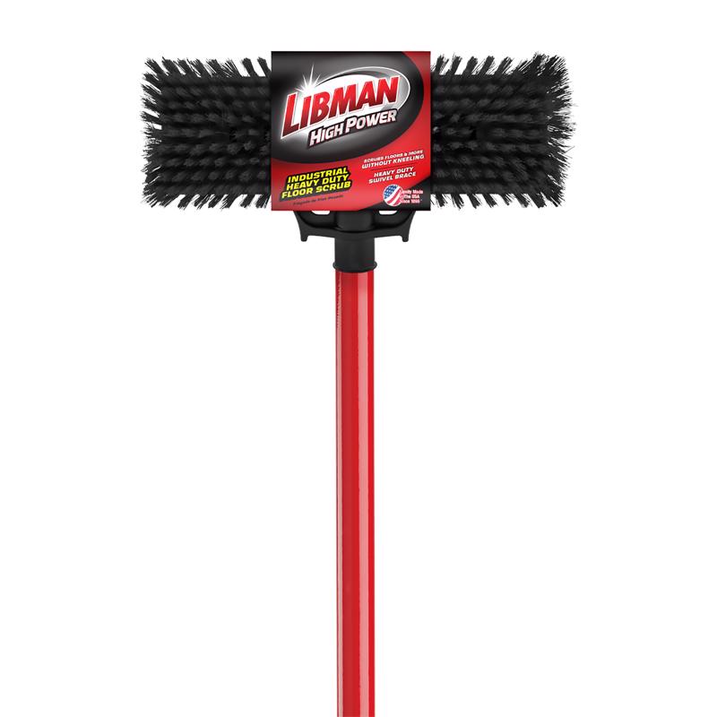 Libman 13.5 in. W 63 in. Steel Handle Heavy Duty Scrub Brush (Pack of 4)