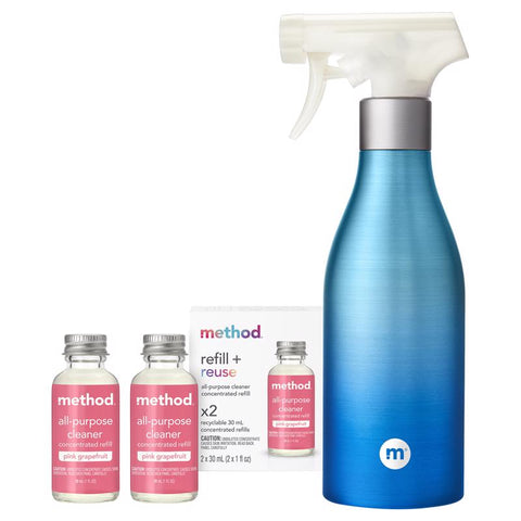 Method Pink Grapefruit Scent Concentrated All Purpose Cleaner Starter Kit Liquid 1 oz (Pack of 3)