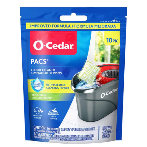 O-Cedar Citrus Scent Floor Cleaner Powder 10 pk (Pack of 8)