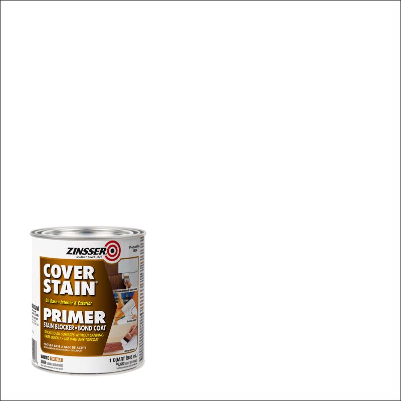 Zinsser Cover Stain White Oil-Based Alkyd Primer and Sealer 1 qt (Pack of 4)