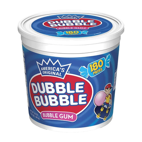 Concord Dubble Bubble Twist Wrap Gum, 180 Count, Individually Wrapped Bubble Gum Pieces, Bulk Candy Tub