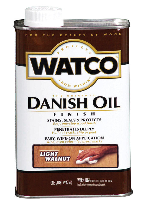 WATCO Transparent Light Walnut Oil-Based Danish Oil 1 qt (Pack of 4)