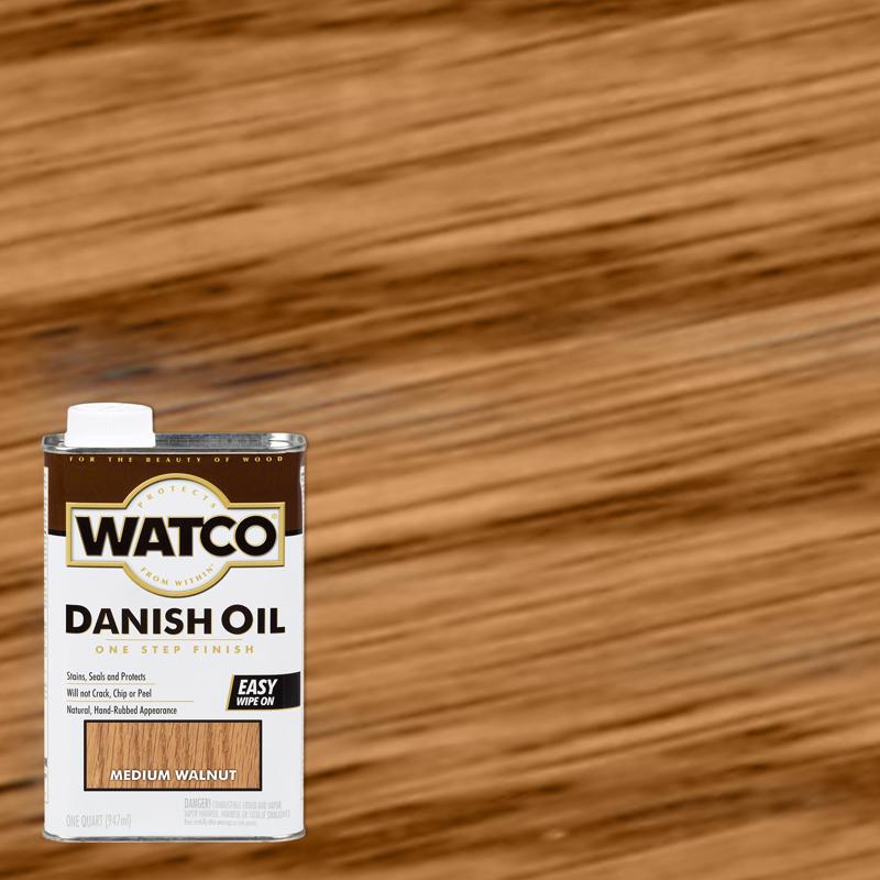 WATCO Transparent Medium Walnut Oil-Based Danish Oil 1 qt (Pack of 4)