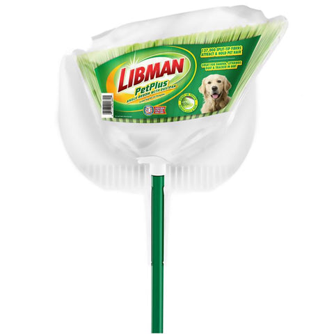 Libman Petplus 12.5 in. W Recycled PET Broom with Dustpan (Pack of 4)