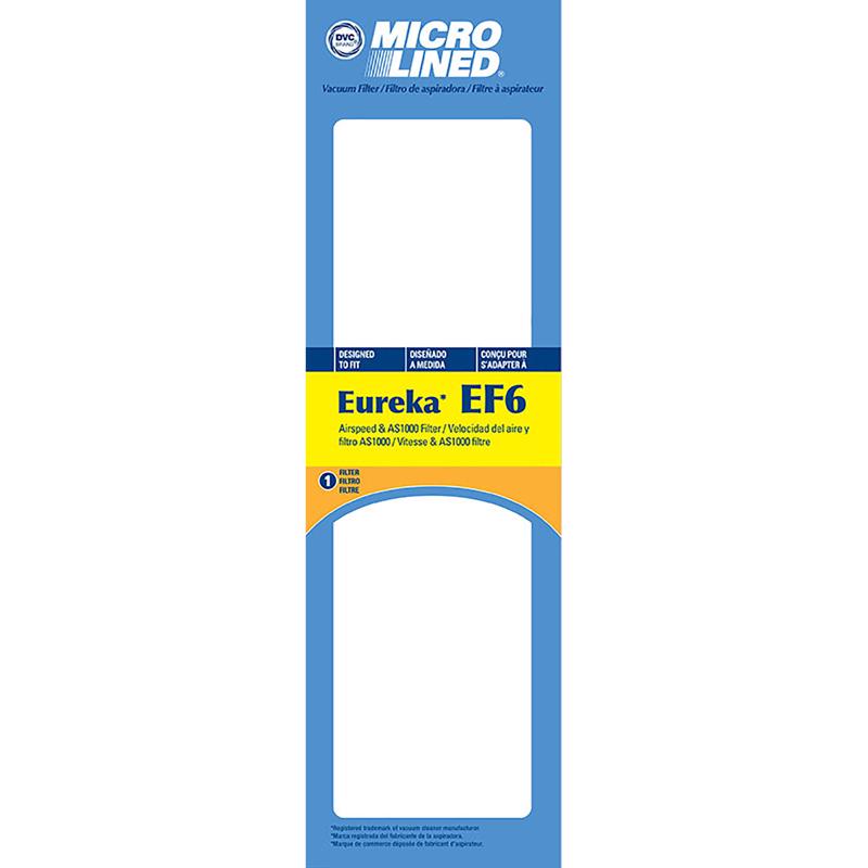 DVC Micro Lined Vacuum Filter For Eureka EF6 1 pk Eureka EF6 Airspeed