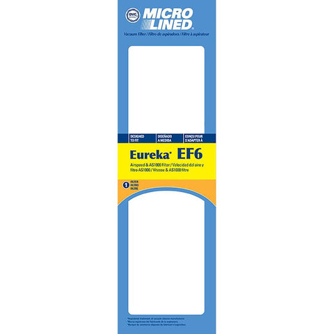 DVC Micro Lined Vacuum Filter For Eureka EF6 1 pk Eureka EF6 Airspeed