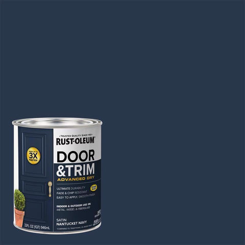 Rust-Oleum Stops Rust Satin Nantucket Water Base Door Paint Exterior and Interior 1 qt (Pack of 2)