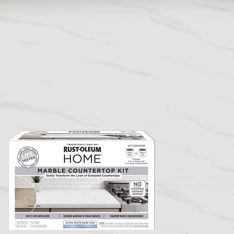 Rust-Oleum HOME Satin Ultra White Base Acrylic Countertop Paint Kit 1 qt (Pack of 2)