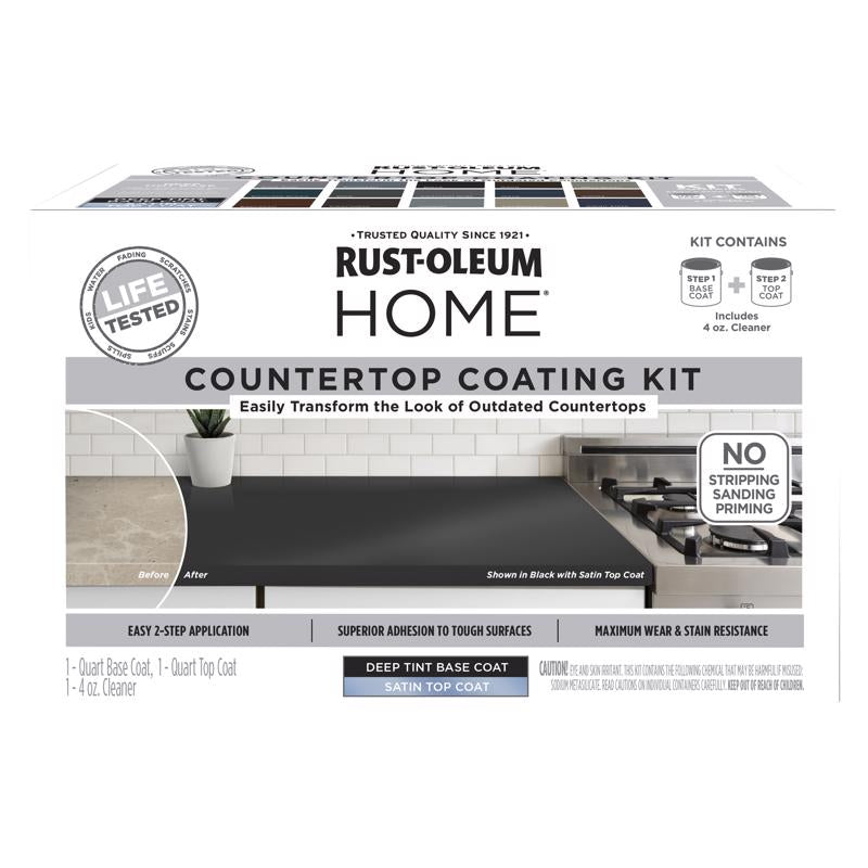 Rust-Oleum HOME Satin Deep Tint Base Acrylic Countertop Paint Kit 1 qt (Pack of 2)