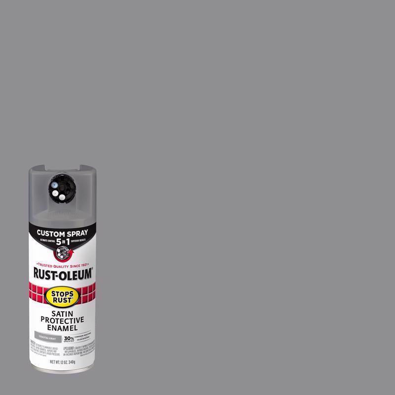 Rust-Oleum Stops Rust Custom Spray 5-in-1 Indoor and Outdoor Satin Gray Oil-Based Oil Modified Alkyd (Pack of 6)