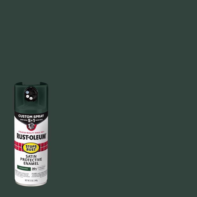 Rust-Oleum Stops Rust 5-in-1 Indoor and Outdoor Satin Hunter Green Oil-Based Oil Modified Alkyd Prot (Pack of 6)