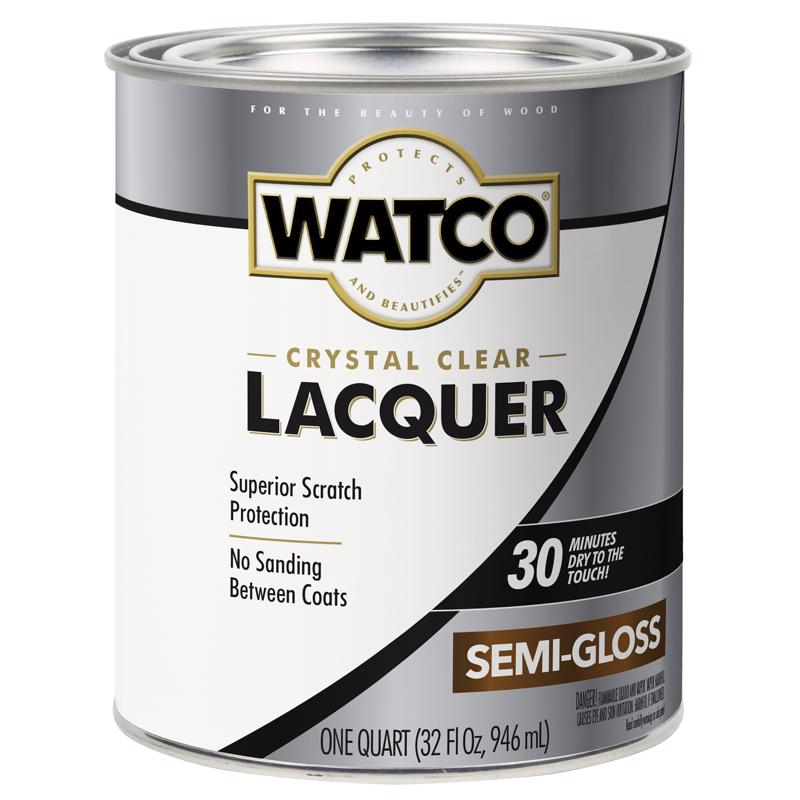 WATCO Semi-Gloss Crystal Clear Oil-Based Wood Finish Lacquer 1 qt (Pack of 2)