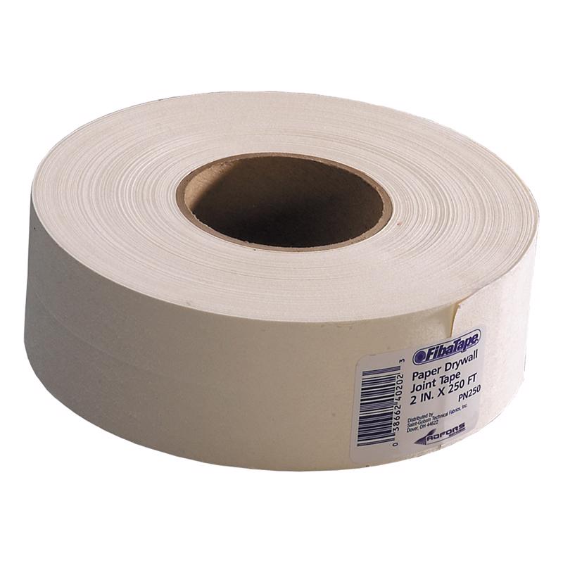 Cinta de papel para juntas de paneles de yeso blanca Saint-Gobain ADFORS, 250 pies de largo x 2 pulgadas de ancho