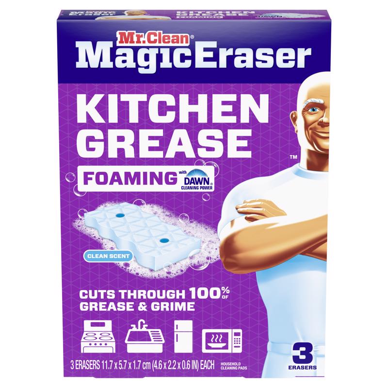 Mr. Clean Kitchen Grease Heavy Duty Cleaning Pad For All Purpose 4.6 in. L 3 pk (Pack of 6)