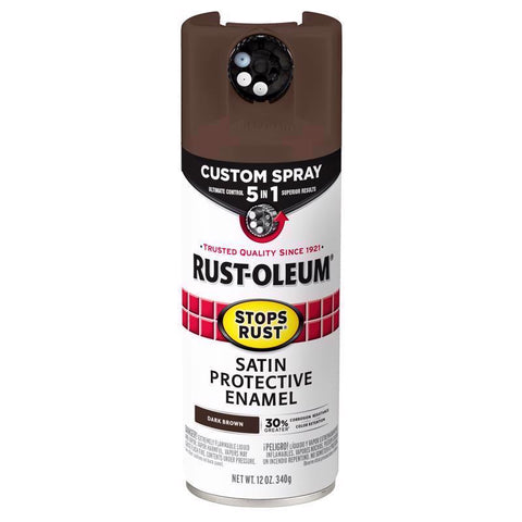 Rust-Oleum Stops Rust Indoor and Outdoor Satin Dark Brown Oil Modified Alkyd Spray Paint 12 oz (Pack of 6)