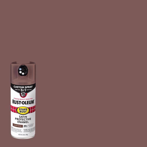 Rust-Oleum Stops Rust Indoor and Outdoor Satin Chestnut Brown Oil Modified Alkyd Spray Paint 12 oz (Pack of 6)