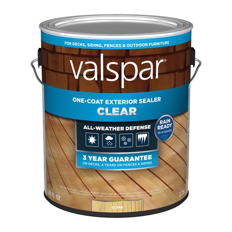 Valspar One-Coat Clear Water-Based Acrylic Transparent Deck and Concrete Sealer 1 gal (Pack of 4)