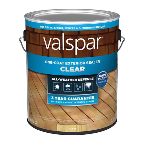Valspar One-Coat Clear Water-Based Acrylic Transparent Deck and Concrete Sealer 1 gal (Pack of 4)