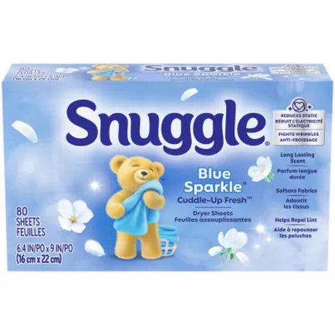 Snuggle Blue Sparkle Fresh Scent Fabric Softener Sheets 80 pk