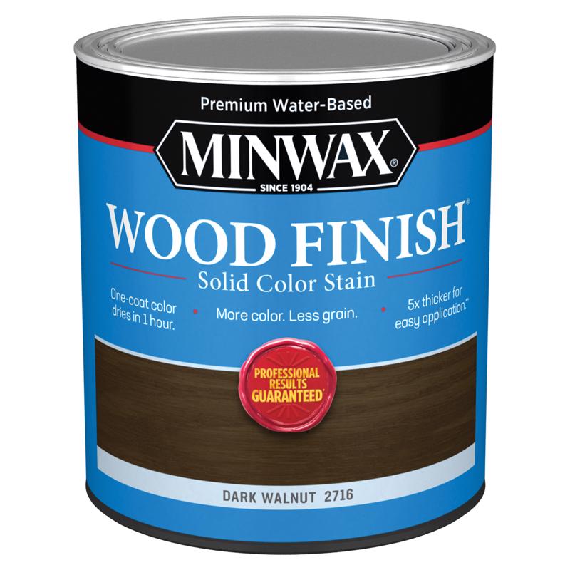 Minwax Wood Finish Water-Based Solid Dark Walnut Water-Based Wood Stain 1 qt (Pack of 4)