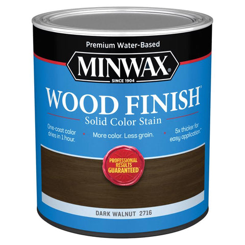 Minwax Wood Finish Water-Based Solid Dark Walnut Water-Based Wood Stain 1 qt (Pack of 4)