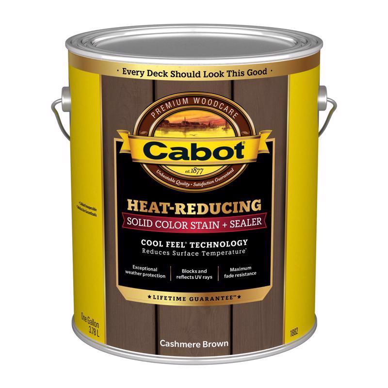 Cabot Heat-Reducing Solid Cashmere Brown Water-Based Acrylic Stain and Sealer 1 gal (Pack of 4)