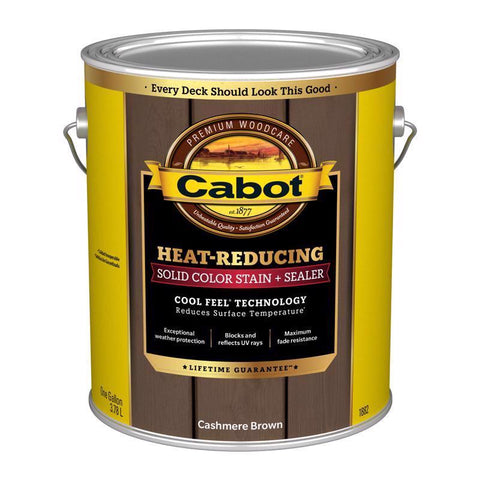 Cabot Heat-Reducing Solid Cashmere Brown Water-Based Acrylic Stain and Sealer 1 gal (Pack of 4)