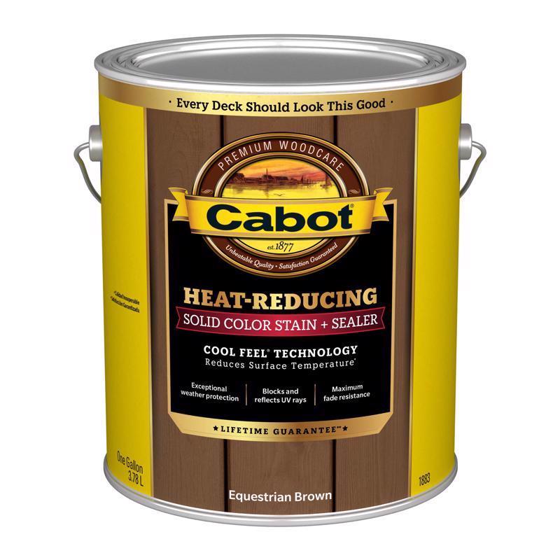 Cabot Heat-Reducing Solid Equestrian Brown Water-Based Acrylic Stain and Sealer 1 gal (Pack of 4)