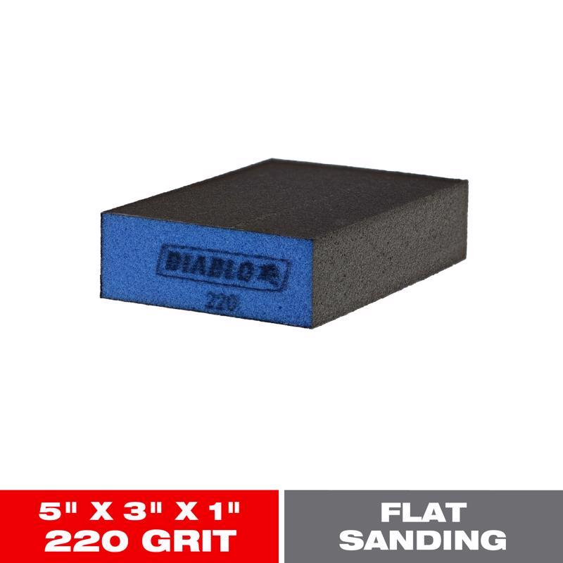 Diablo 5 in. L X 3 in. W X 1 in. 220 Grit Ultra Fine Large Flat Edge Sanding Sponge