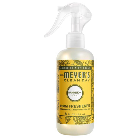 Spray ambientador con aroma a diente de león Mrs. Meyer's Clean Day, 8 oz de líquido, 1 unidad (paquete de 6)