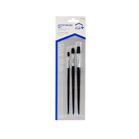 Home Plus Assorted Flat Artist Paint Brush Set (Pack of 12)