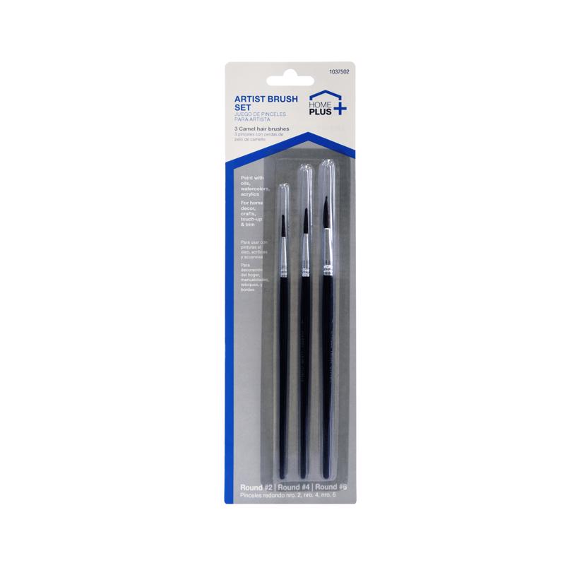 Home Plus No. 2/4/6 Round Artist Paint Brush Set (Pack of 12)