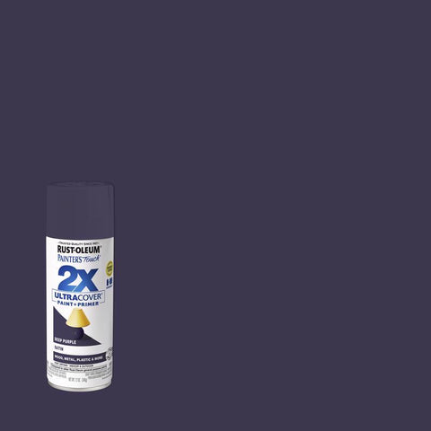 Rust-Oleum Painter's Touch Satin Deep Purple Paint+Primer Spray Paint 12 oz